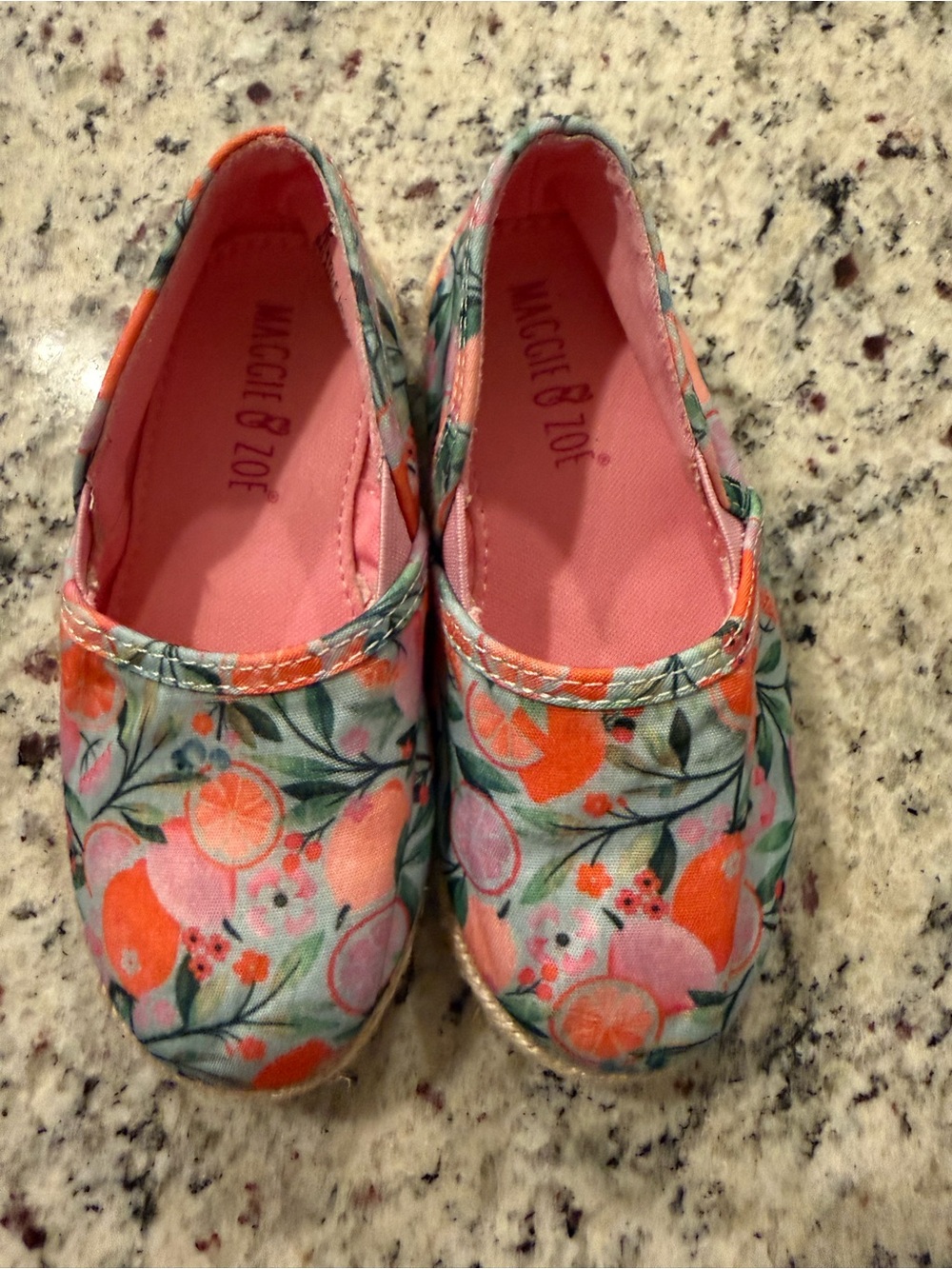Maggie & Zoe Pink and Orange Floral Slip-On Moccasins